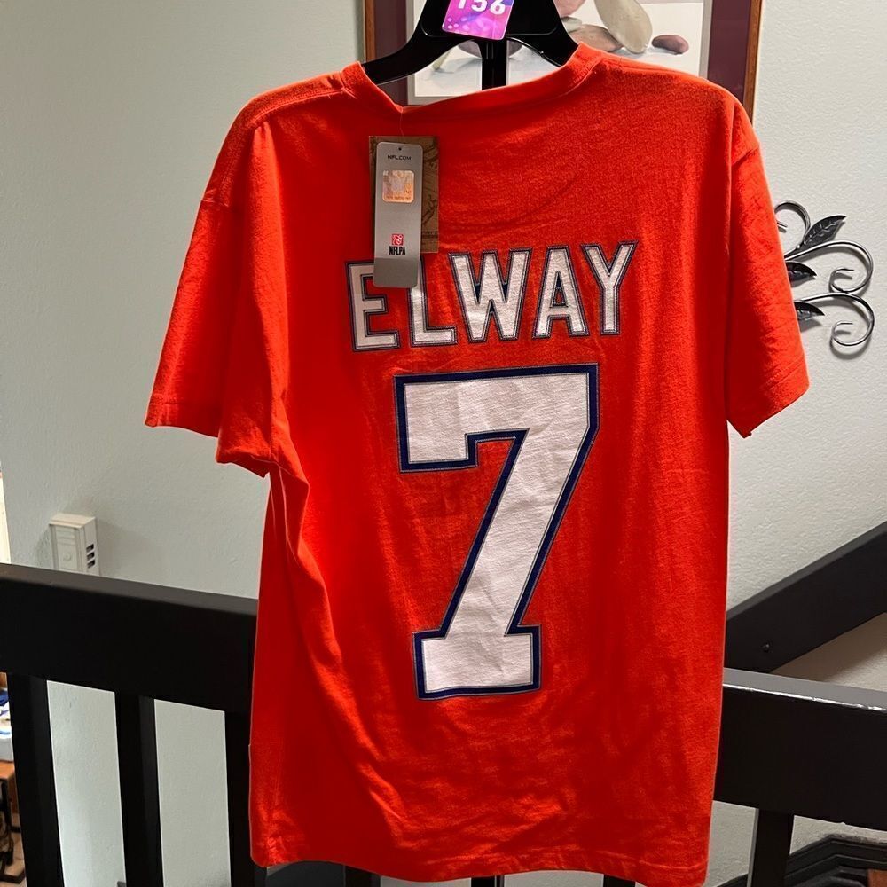 NWT Men's Orange Elway 7 NFL Jersey #156